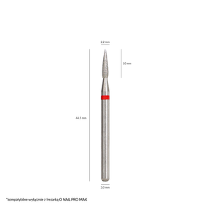 O NAIL PROFESSIONAL NAIL DRILL BIT #8 Diamentowy frez długi płomyk