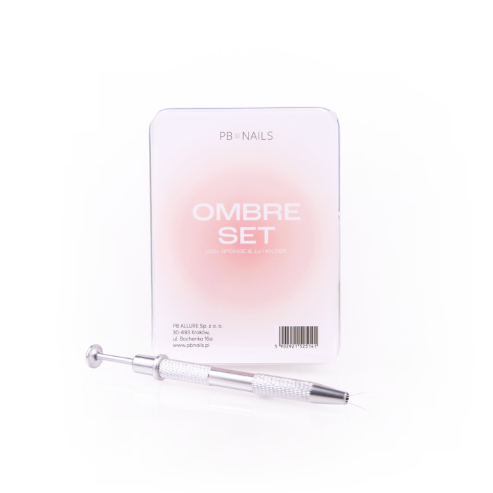 Gąbeczki do ombre z holderem Ombre Set 100 szt.